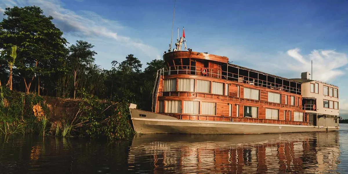 A paddle boat on the river