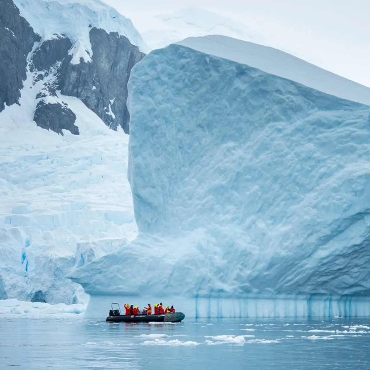 Boat near Iceberg