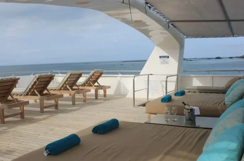 Cruise deck with sun loungers