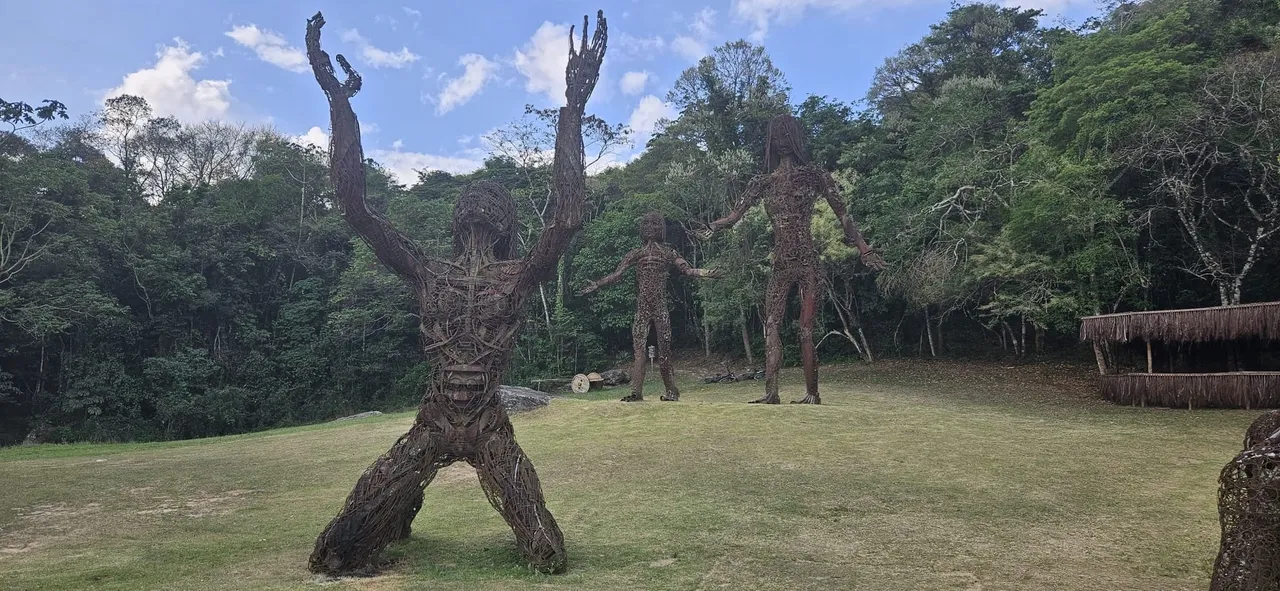 The famous giant Ibiti statues are an iconic feature of this Eco hotel