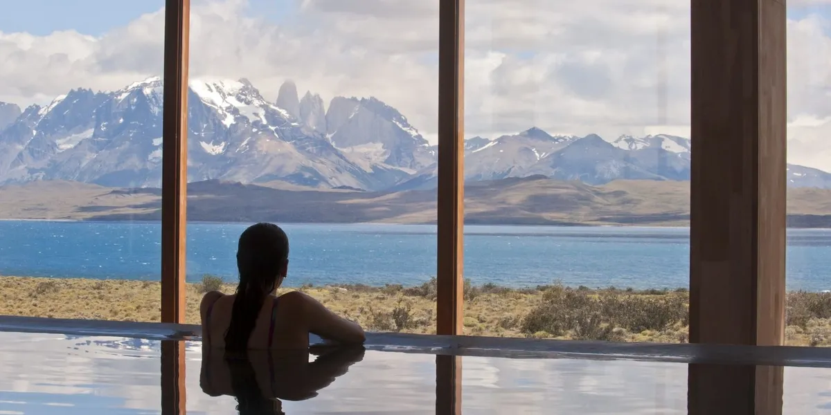 Window view of mountain landscape