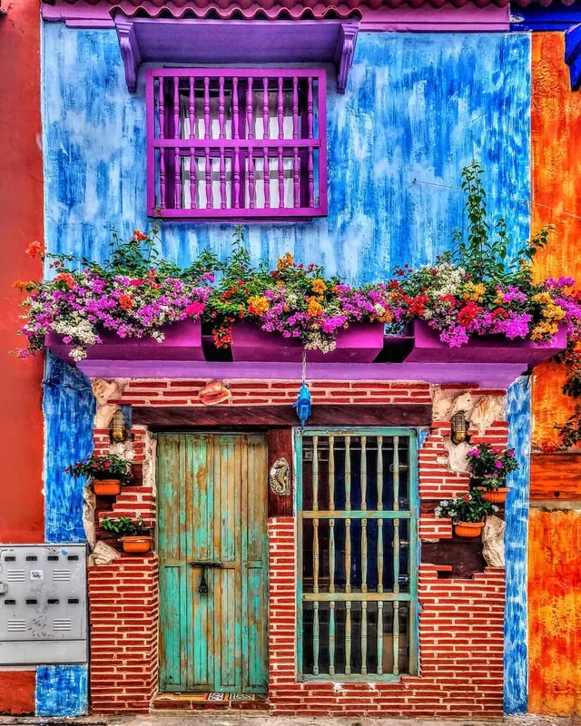 Cartagena colourful house, Colombia