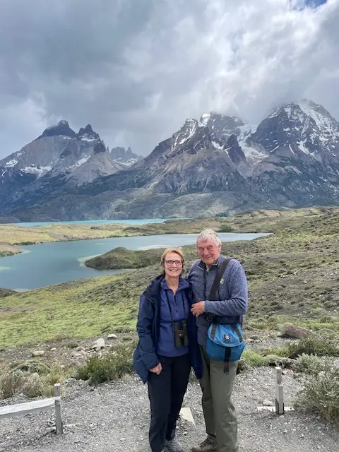 Our guests Brian and Nicola enjoying trekking in Chile, on their South America holiday