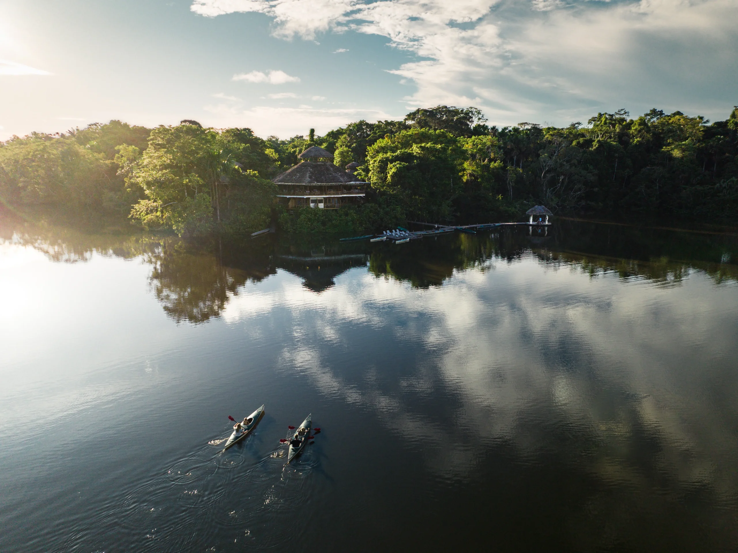 Kayak to your lodge in the Peruvian Amazon
