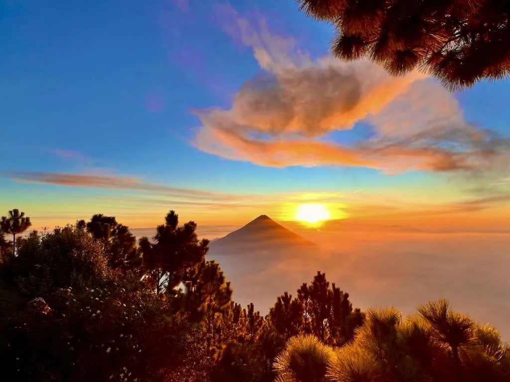 Witness incredible views of volcanoes on the Guatemala four day trek
