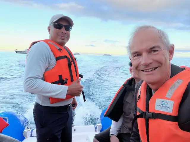 Our guest Leigh as part of his epic Patagonia to Costa Rica adventure, here in The Galapagos