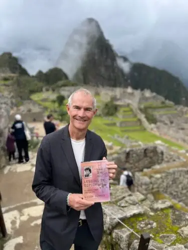 Our guest Leigh at the iconic Machu Picchu in Peru