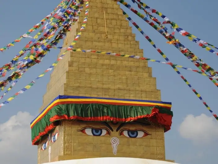 One of the many colourful and spiritual temples you can visit in Kathmandu, Nepal.