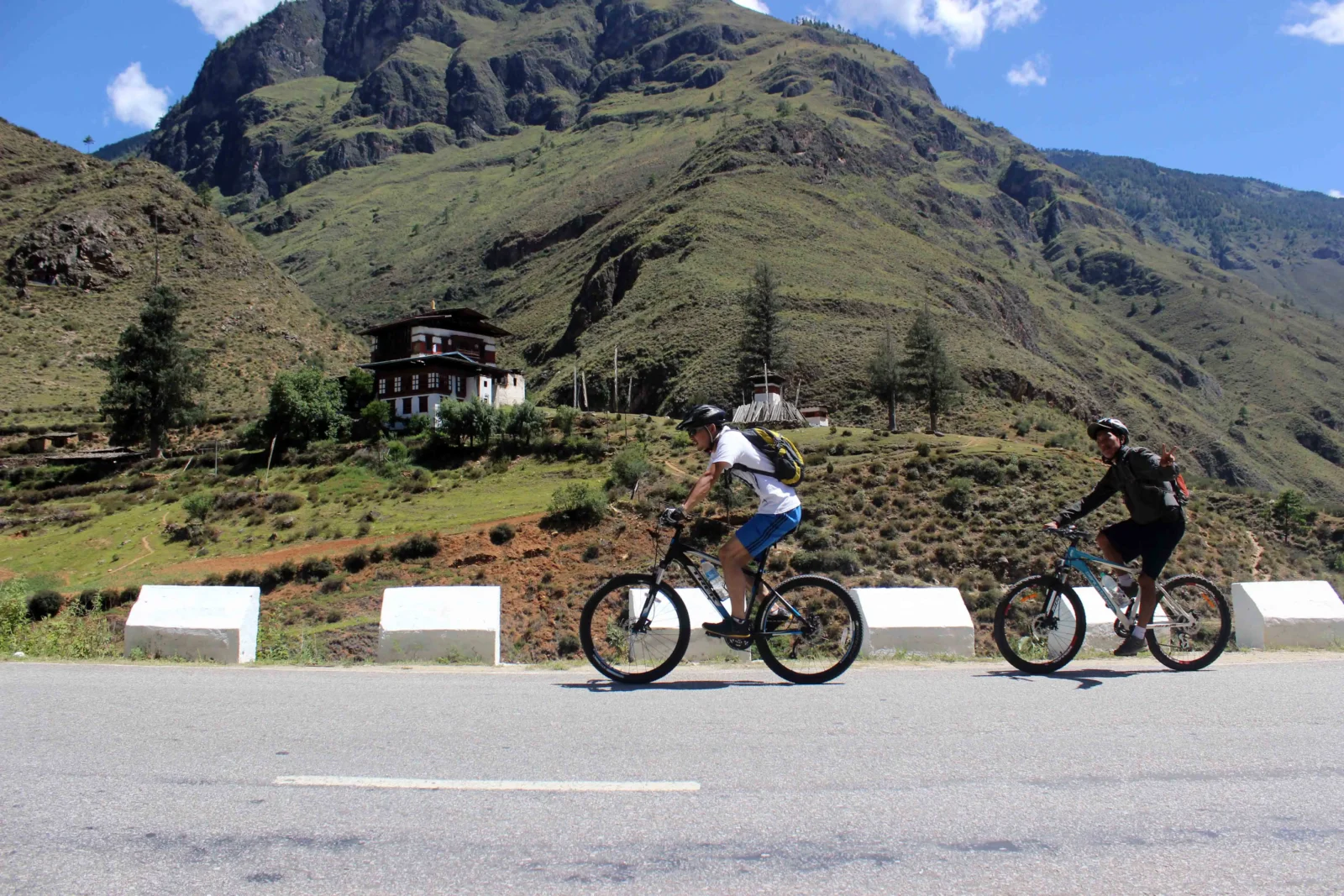 Mountain bike through the valleys on an Active Holiday to Bhutan with Travel Differently