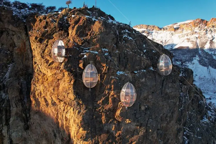 Sleep in a lass capsule above Patagonia at OVO Patagonia